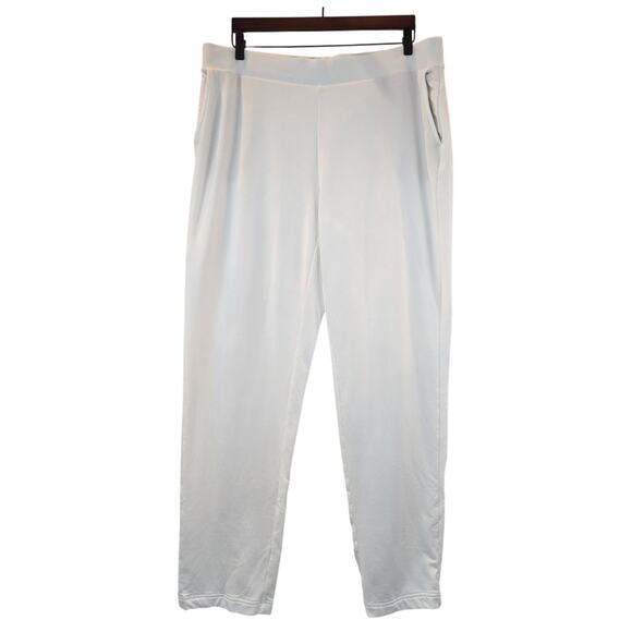J. Jill Pure Jill Pull On White Slim Leg Cropped Stretch Pants Terry Womens 2X - Picture 1 of 8